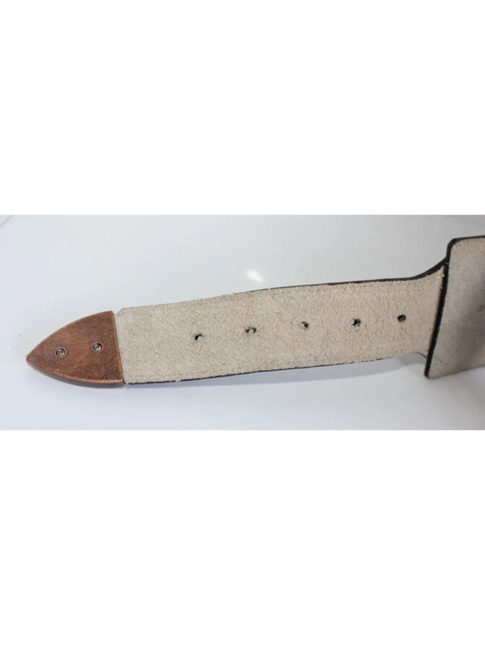 Nocona Women's Brown Hair on Hide Scalloped Bling Cross Belt Size L Copper A1504